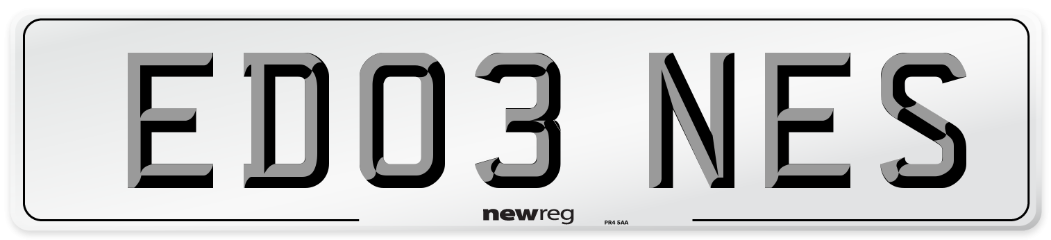 ED03 NES Number Plate from New Reg